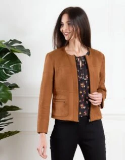 Veste Camel En Suedine