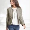Veste 100 % CUIR Taupe 1 Veste 100 % CUIR Taupe -Meilleur Vêtement Magasin image1 19eb0415066