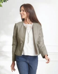Veste 100 % CUIR Taupe