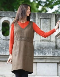 Robe Kaki En Suédine