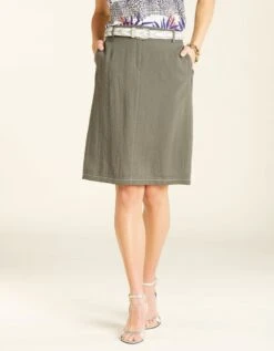 Jupe Droite Kaki