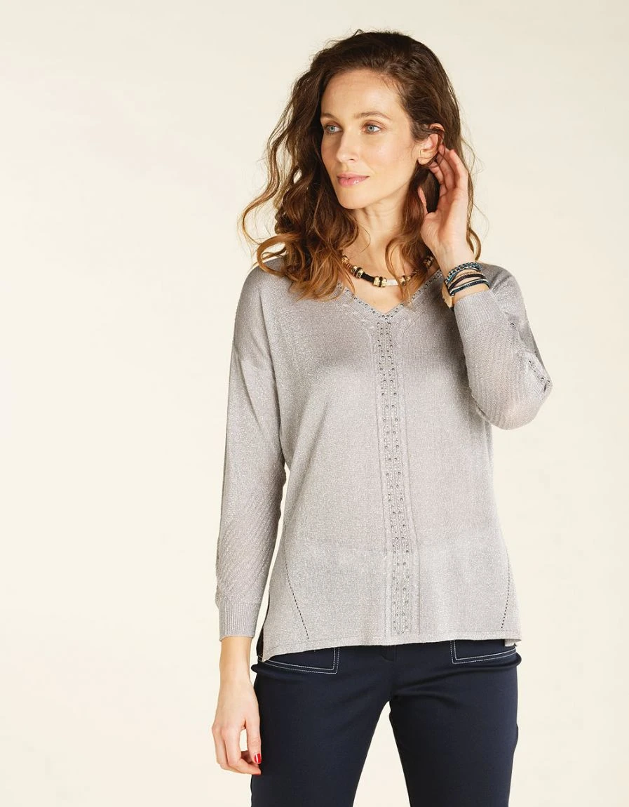 Pull Fin Gris Brillant 3 Pull Fin Gris Brillant