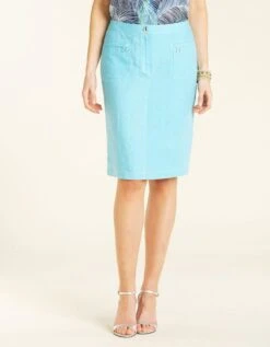 Jupe Lin Bleu Turquoise
