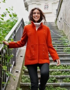 Manteau Laine Orange