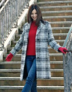 Manteau Chic Noir Blanc