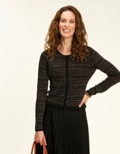 Gilet Habillé Noir Rayé