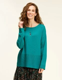 Pull Tunique Fin Vert