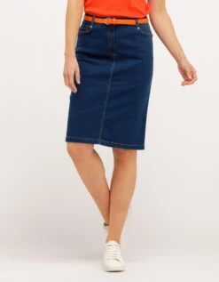 Jupe En Denim Bleu Brut