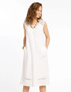 Robe 100% Lin Blanche