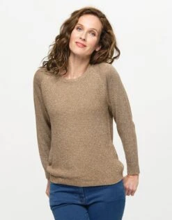 Pull Irisé Beige