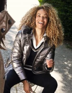 Doudoune Mi-longue Taupe