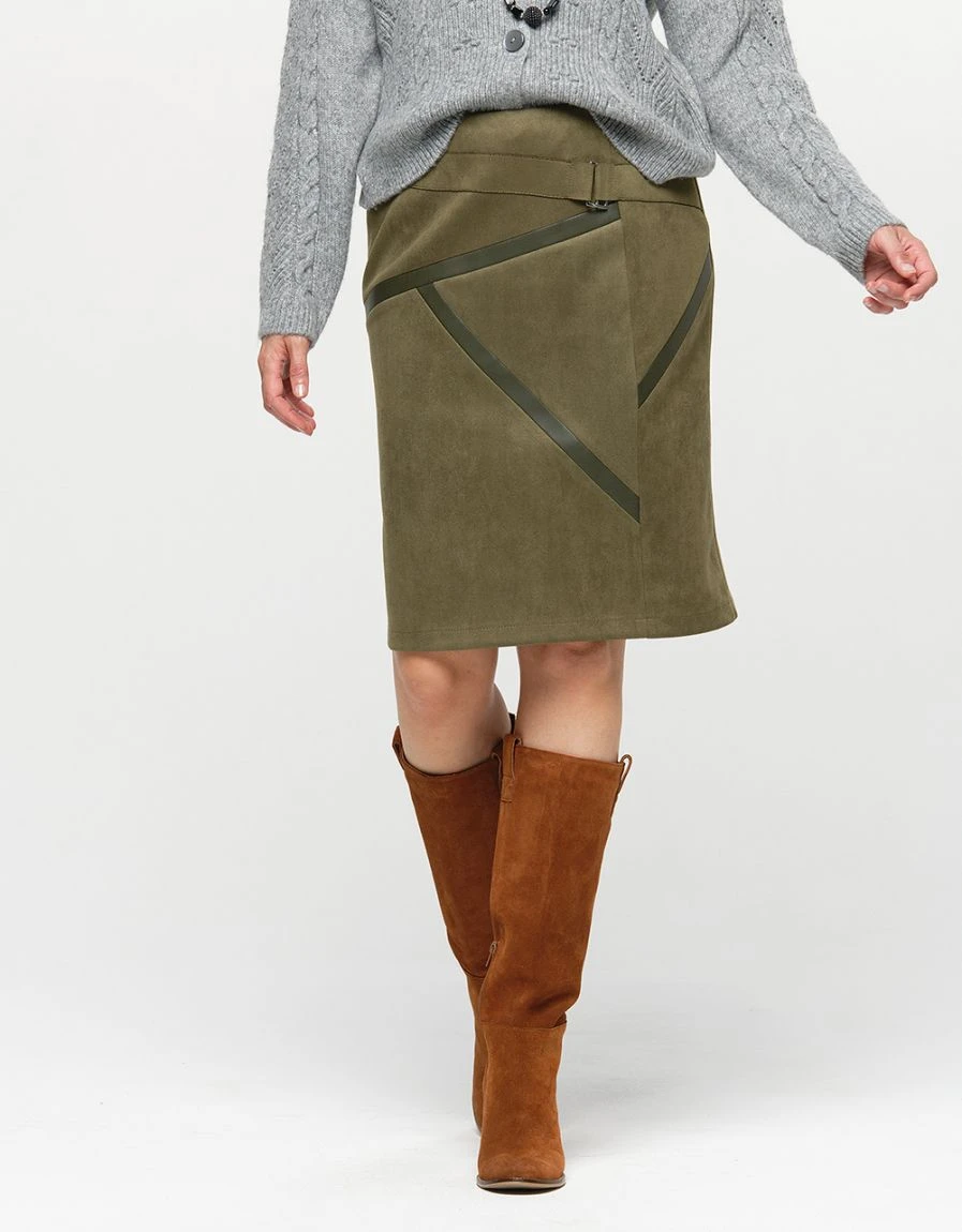 Jupe Suédine Kaki 3 Jupe Suédine Kaki