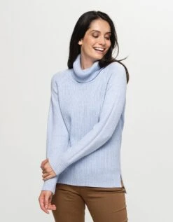 Pull Col Roulé Ciel