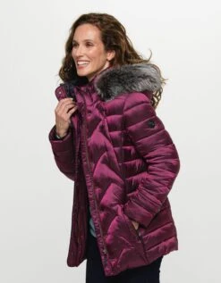 Doudoune Mi-longue Prune