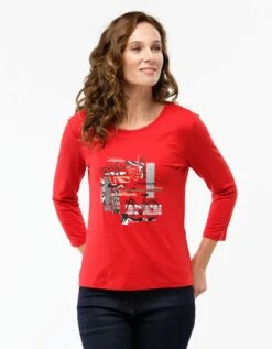 T-shirt Rouge Imprimé