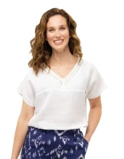 Blouse 100%lin Blanc