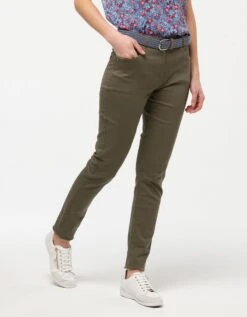 Jean Slim Vert Kaki Coton