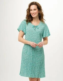 Robe Plissée Vert Clair