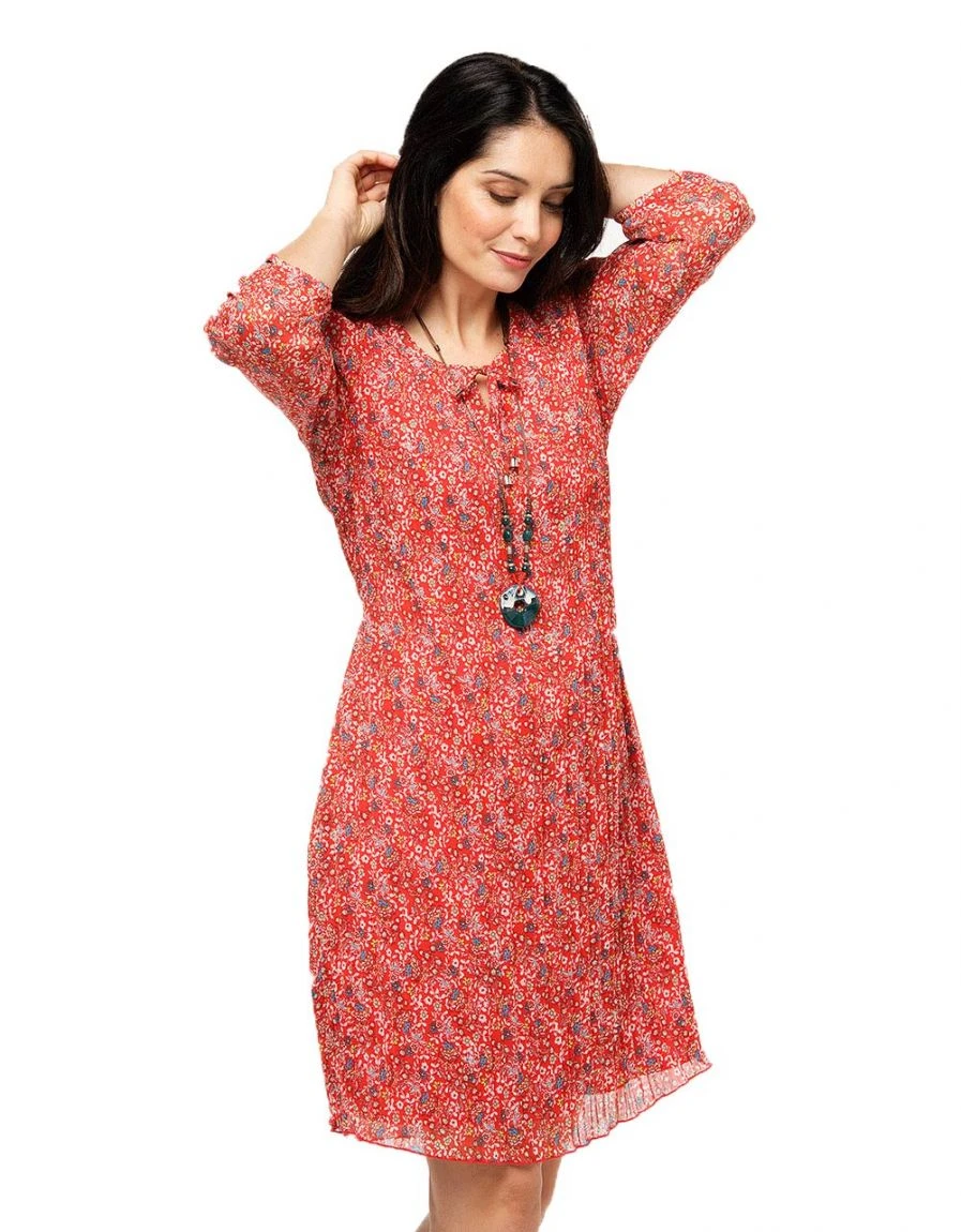 Robe Rouge Fin Plissé 3 Robe Rouge Fin Plissé