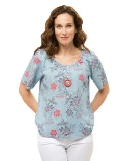 Blouse Lyocell Bleu Ciel