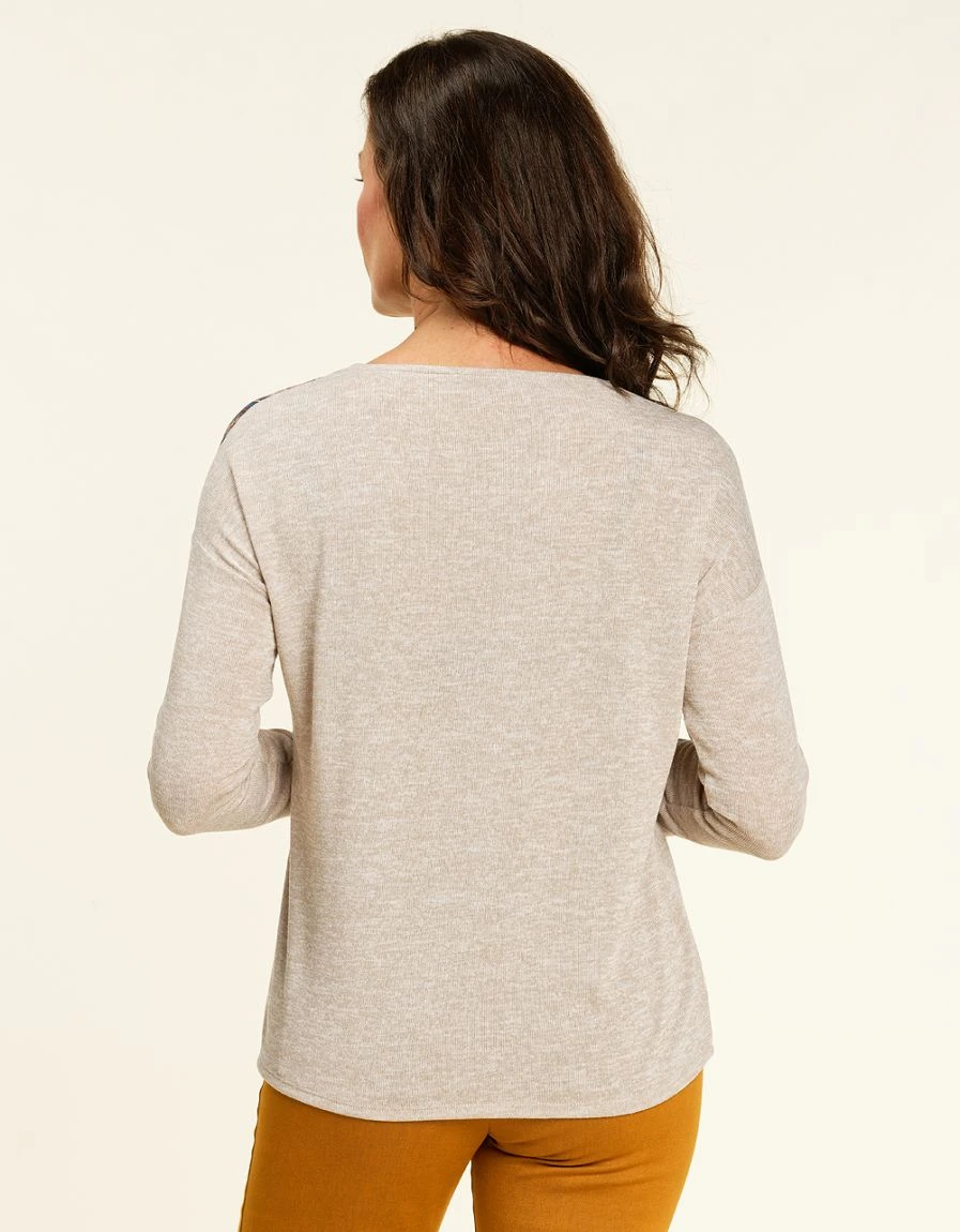 Pull Stretch Gris Fleuri 4 Pull Stretch Gris Fleuri – Image 2