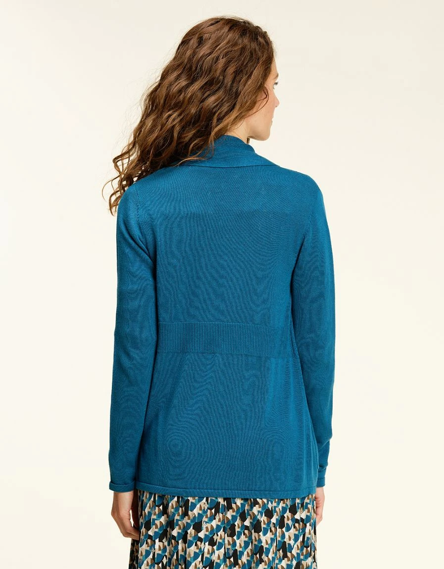 Gilet Long Col Châle Bleu 4 Gilet Long Col Châle Bleu – Image 2