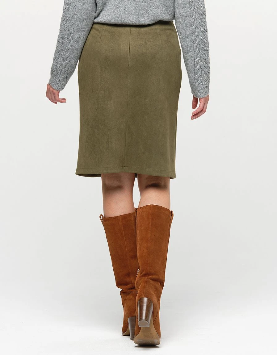 Jupe Suédine Kaki 4 Jupe Suédine Kaki – Image 2