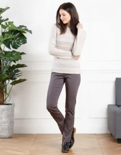 Pull Rose Gris Col Rond -Meilleur Vêtement Magasin image3 18ha4637116