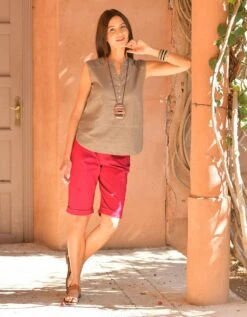 Bermuda Stretch Framboise -Meilleur Vêtement Magasin image3 19eb0330037