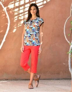 Corsaire Stretch Rouge -Meilleur Vêtement Magasin image3 19eb0441010