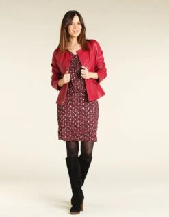 Veste Rouge 100% Cuir 10 Veste Rouge 100% Cuir -Meilleur Vêtement Magasin image3 20hc0576012
