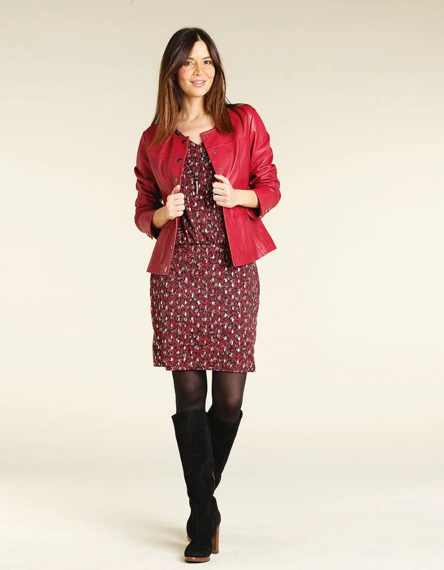 Veste Rouge 100% Cuir 5 Veste Rouge 100% Cuir – Image 3