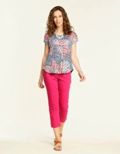 Pantacourt Rose élastiqué 9 Pantacourt Rose élastiqué -Meilleur Vêtement Magasin image3 21ec2421077