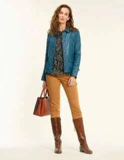 Veste 100% Cuir Bleu -Meilleur Vêtement Magasin image3 21hc4638086