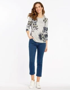 Pull Gris Imprimé Floral -Meilleur Vêtement Magasin image3 22ed0143066