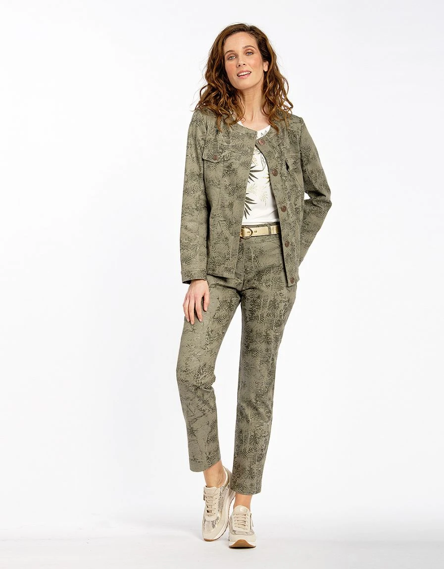 Veste Jean Imprimée Kaki 4 Veste Jean Imprimée Kaki – Image 2