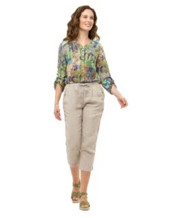 Pantacourt Beige 100% Lin -Meilleur Vêtement Magasin image3 23ed4271066