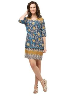 Robe Motifs Floraux Bleu -Meilleur Vêtement Magasin image3 23ed4433086