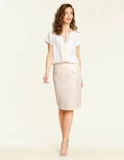 Jupe Chic Tailleur Rose -Meilleur Vêtement Magasin image4 20eb4645074