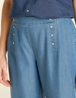 Pantacourt Lyocell Bleu -Meilleur Vêtement Magasin image4 21ec2291081