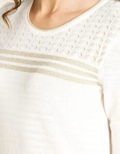 Pull écru Et Doré -Meilleur Vêtement Magasin image4 21ec2384060