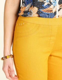 Pantacourt Jegging Jaune -Meilleur Vêtement Magasin image4 21ec2418098