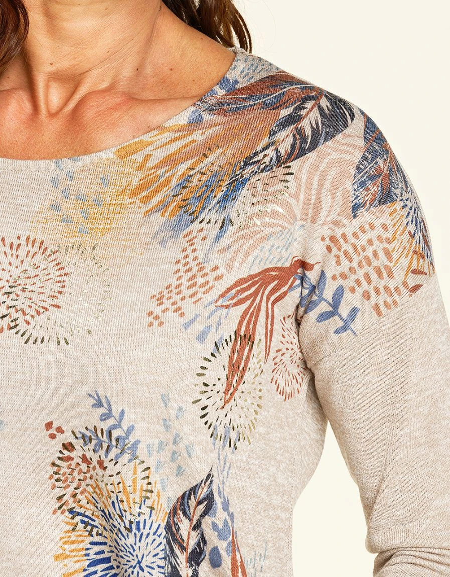 Pull Stretch Gris Fleuri 6 Pull Stretch Gris Fleuri – Image 4