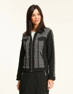 Veste Chic Jacquard Noir -Meilleur Vêtement Magasin image4 21hc4256016