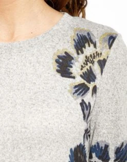 Pull Gris Imprimé Floral -Meilleur Vêtement Magasin image4 22ed0143066