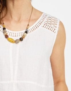 Robe 100% Lin Blanche -Meilleur Vêtement Magasin image4 22ed0255015