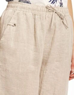 Pantacourt En Lin Beige -Meilleur Vêtement Magasin image4 22ed0702066