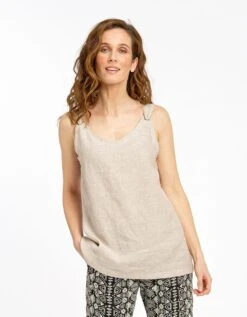 Top 100% Lin Beige 9 Top 100% Lin Beige -Meilleur Vêtement Magasin image4 22ed0708066