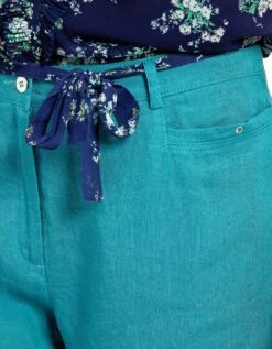 Pantacourt Vert Lin -Meilleur Vêtement Magasin image4 22ed0783050