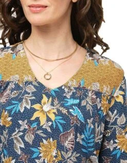 Robe Motifs Floraux Bleu -Meilleur Vêtement Magasin image4 23ed4433086